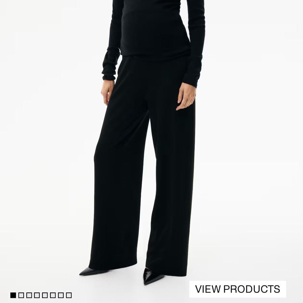 H&M Black Wide-Leg Maternity Women's Pants‎